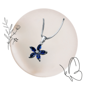 Blue Flower Diamond - Necklace